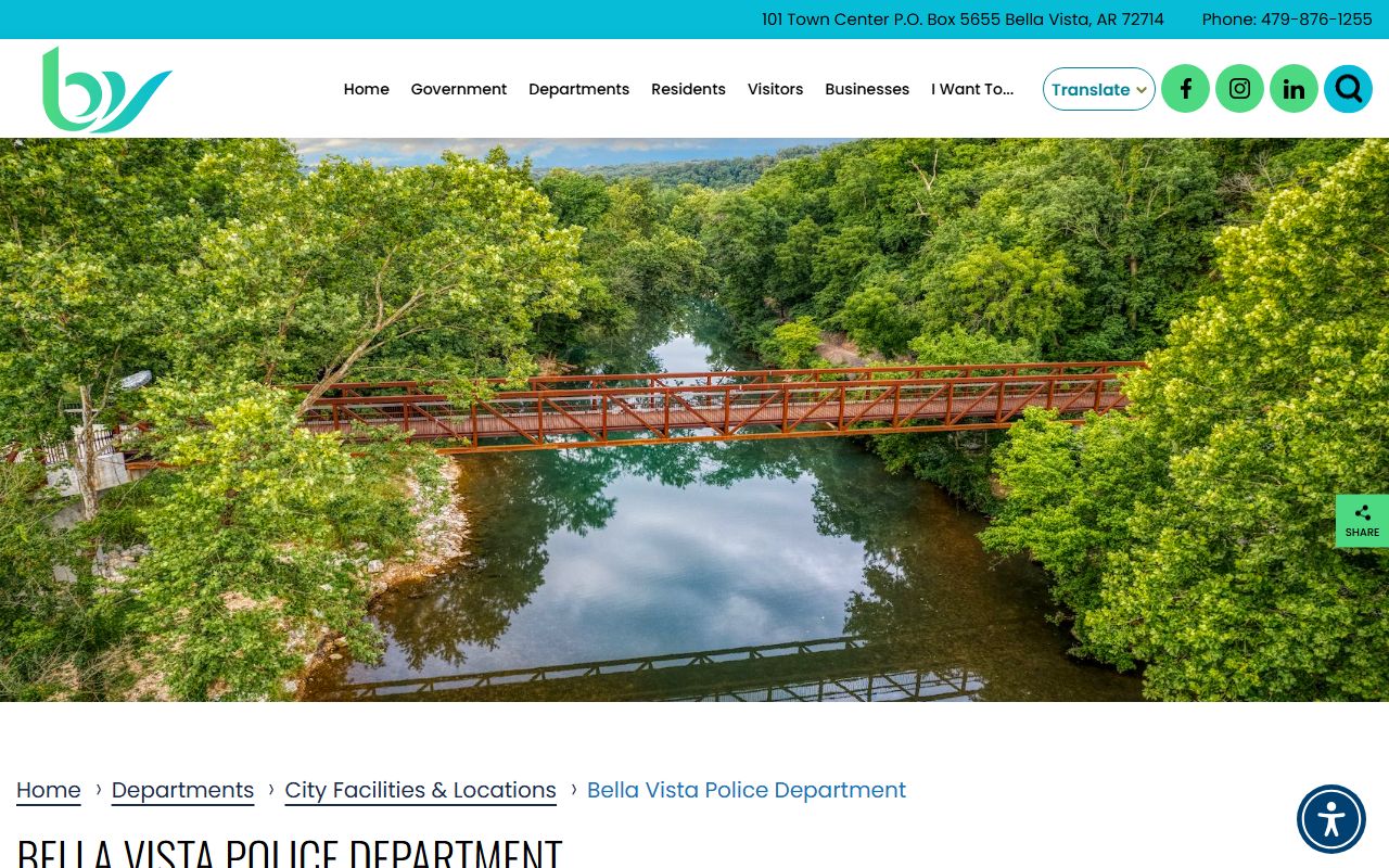 Bella Vista Police Department site used for Bella Vista Jail Roster questions