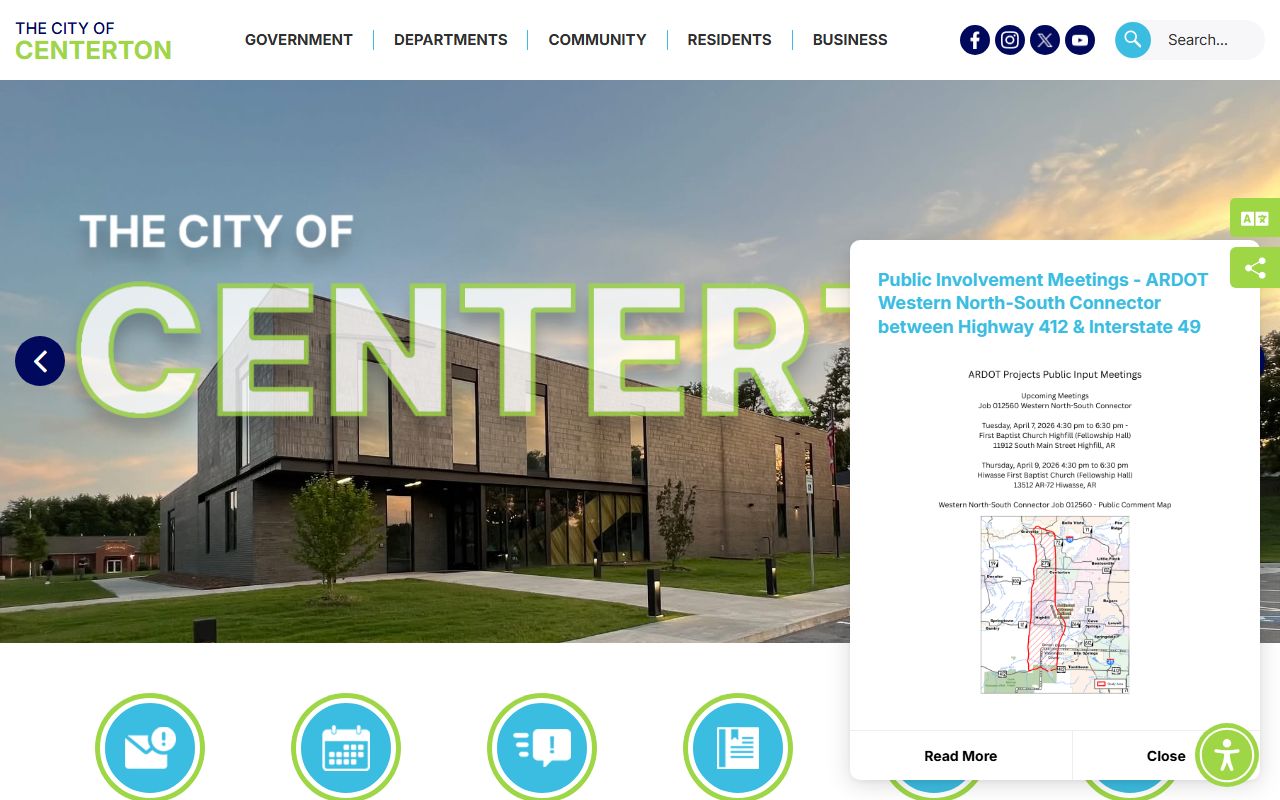 City of Centerton official site with Centerton Jail Roster resources