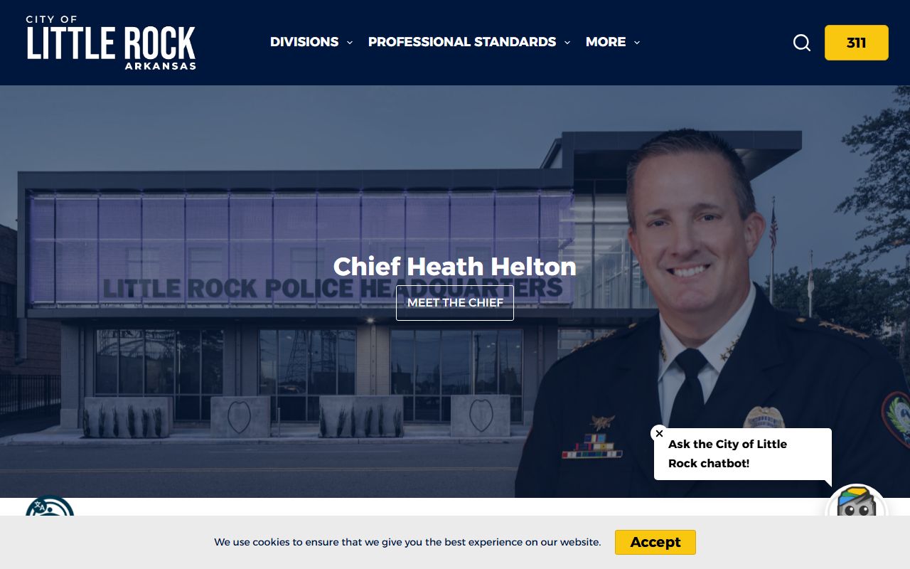 Little Rock Police Department website for city Jail Roster questions