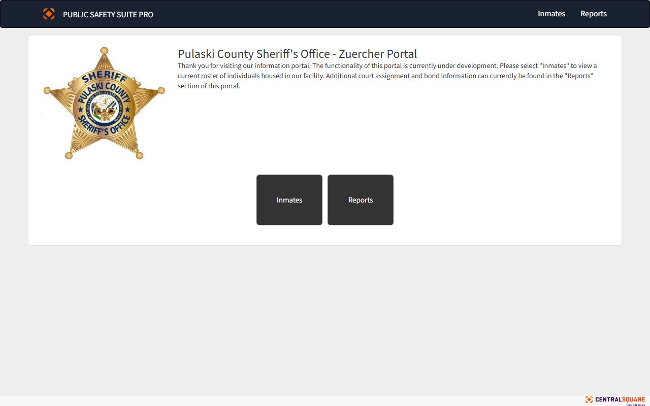 Pulaski County Sheriff inmate portal used for the Little Rock Jail Roster in Arkansas