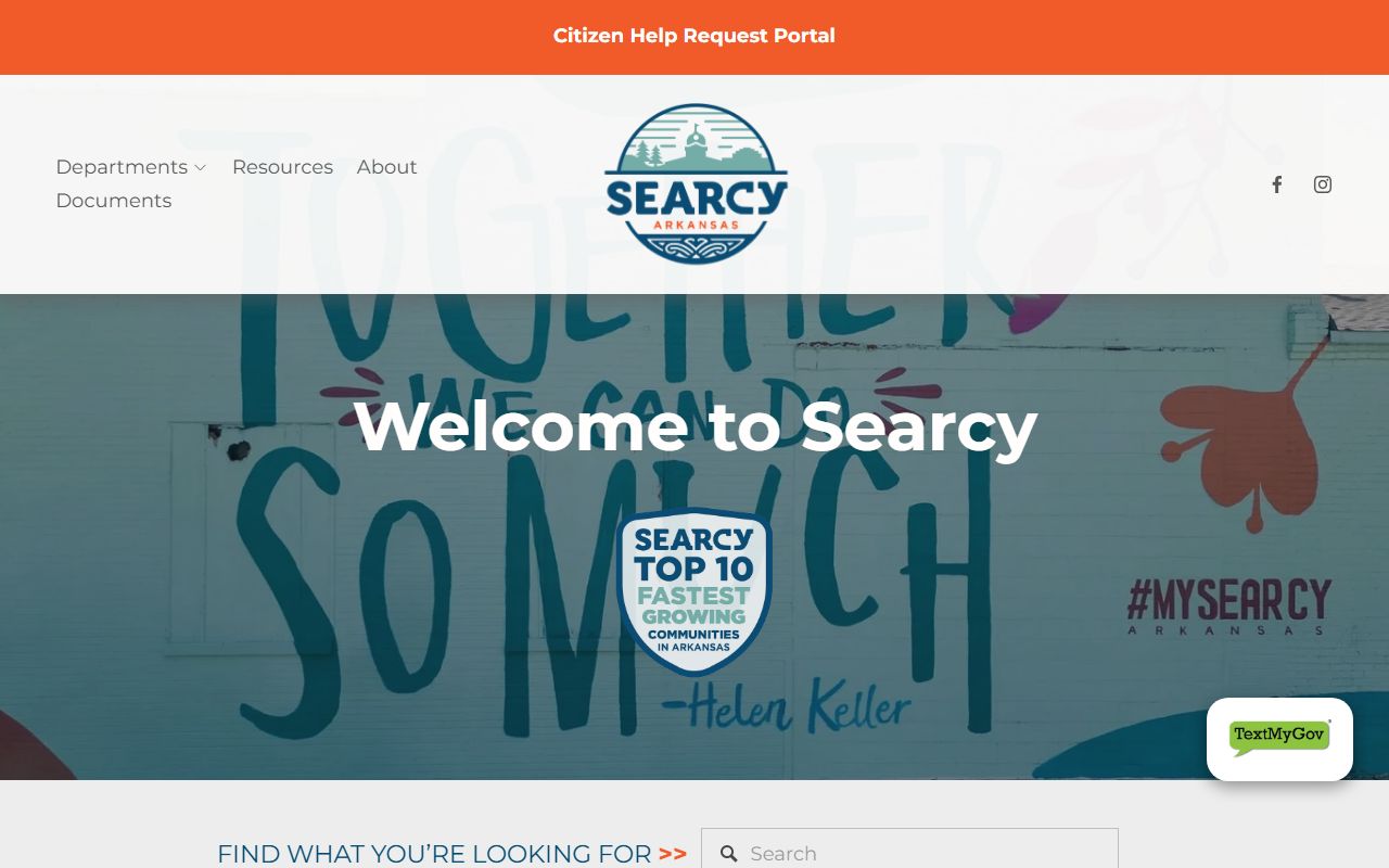 City of Searcy official website linked to Searcy Jail Roster resources
