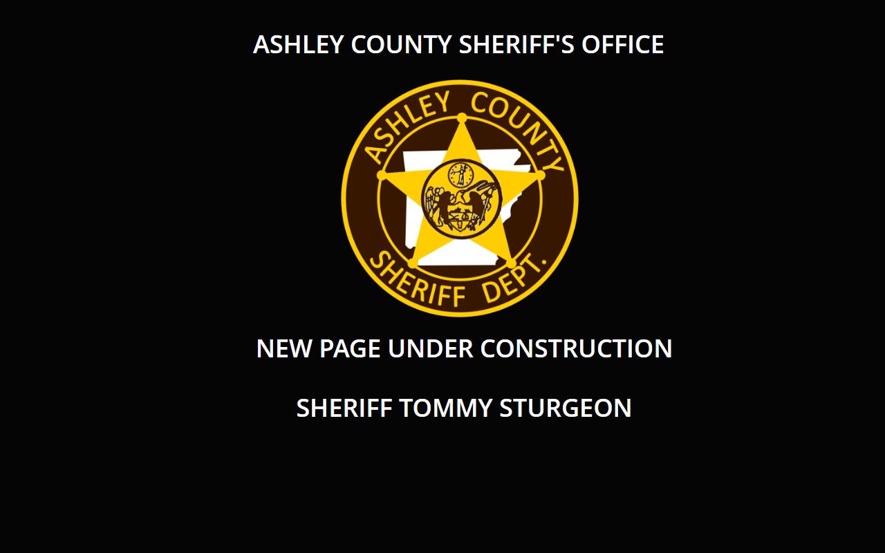 Ashley County Sheriff Office website with Ashley County Jail Roster contact info