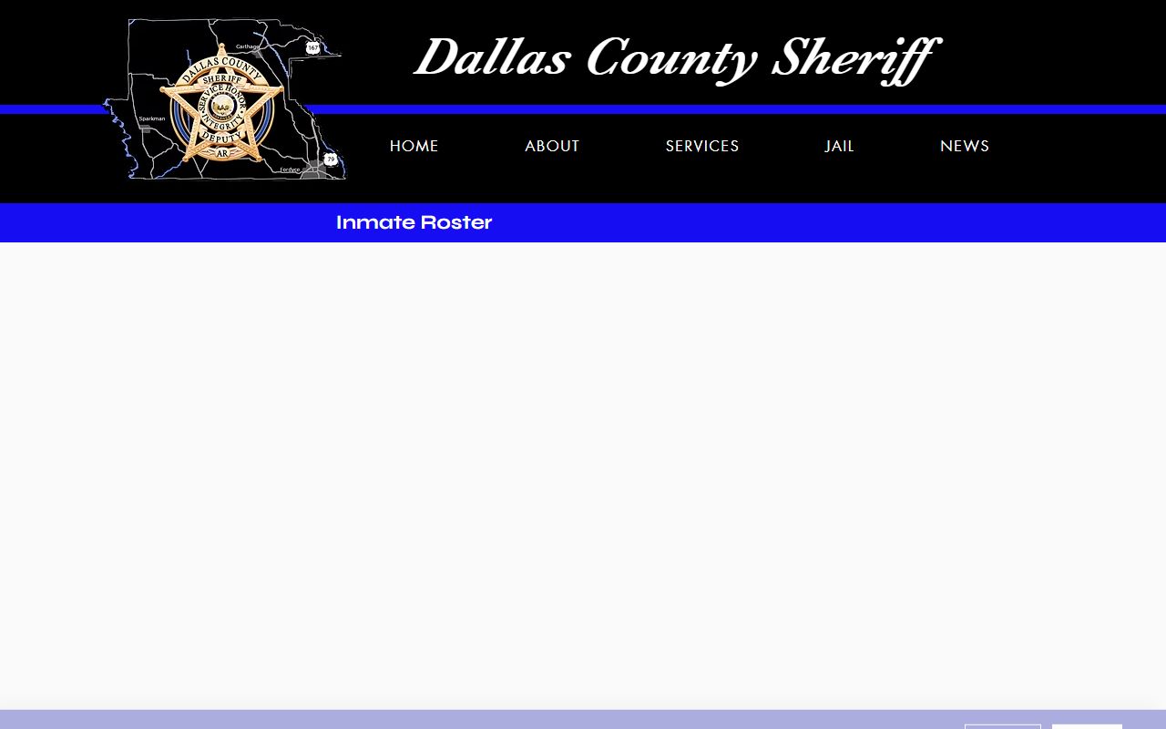 Dallas County Jail Roster online inmate list from the Sheriff's Office in Arkansas