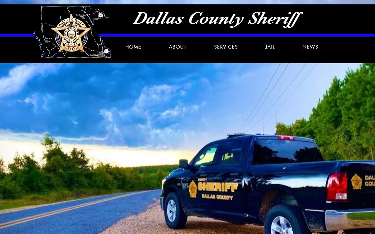 Dallas County Sheriff Office website linked to the Dallas County Jail Roster in Arkansas