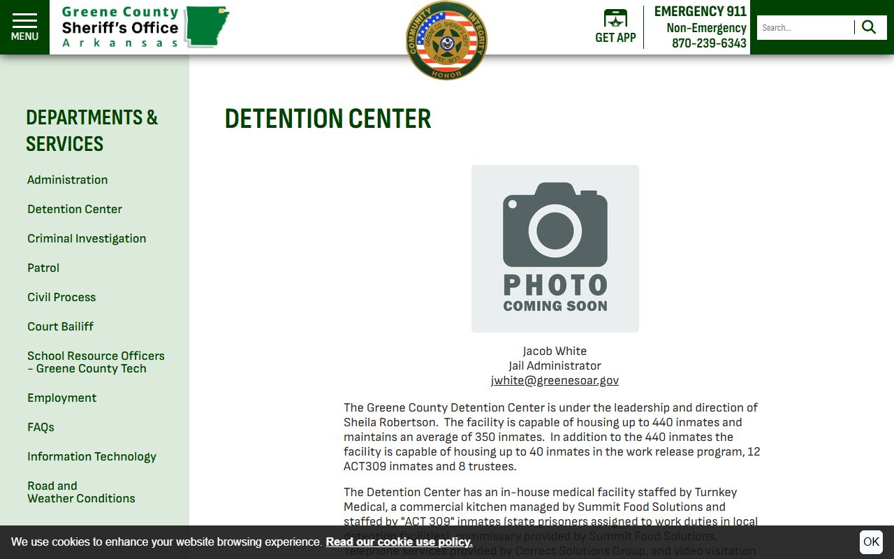 Greene County Detention Center page tied to the Greene County Jail Roster