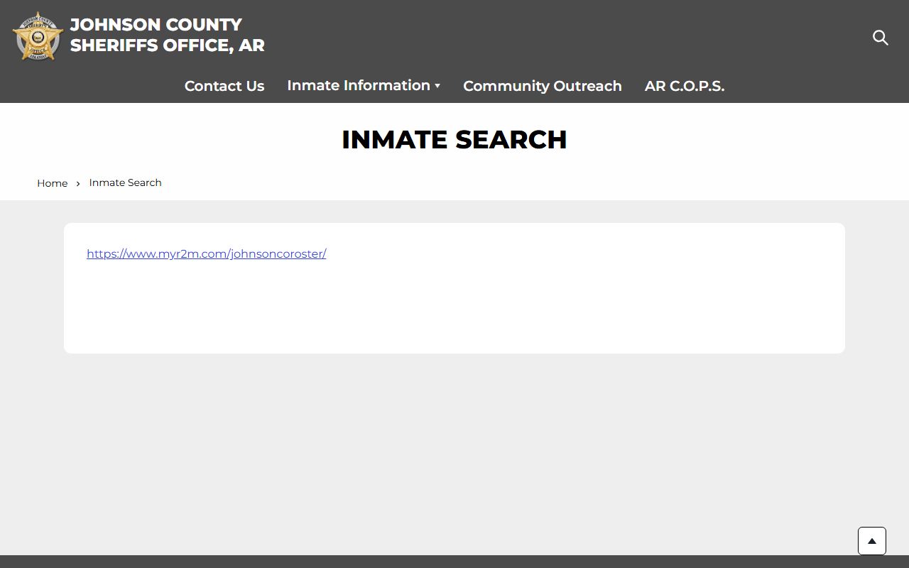 Johnson County inmate search tool on the Johnson County Jail Roster