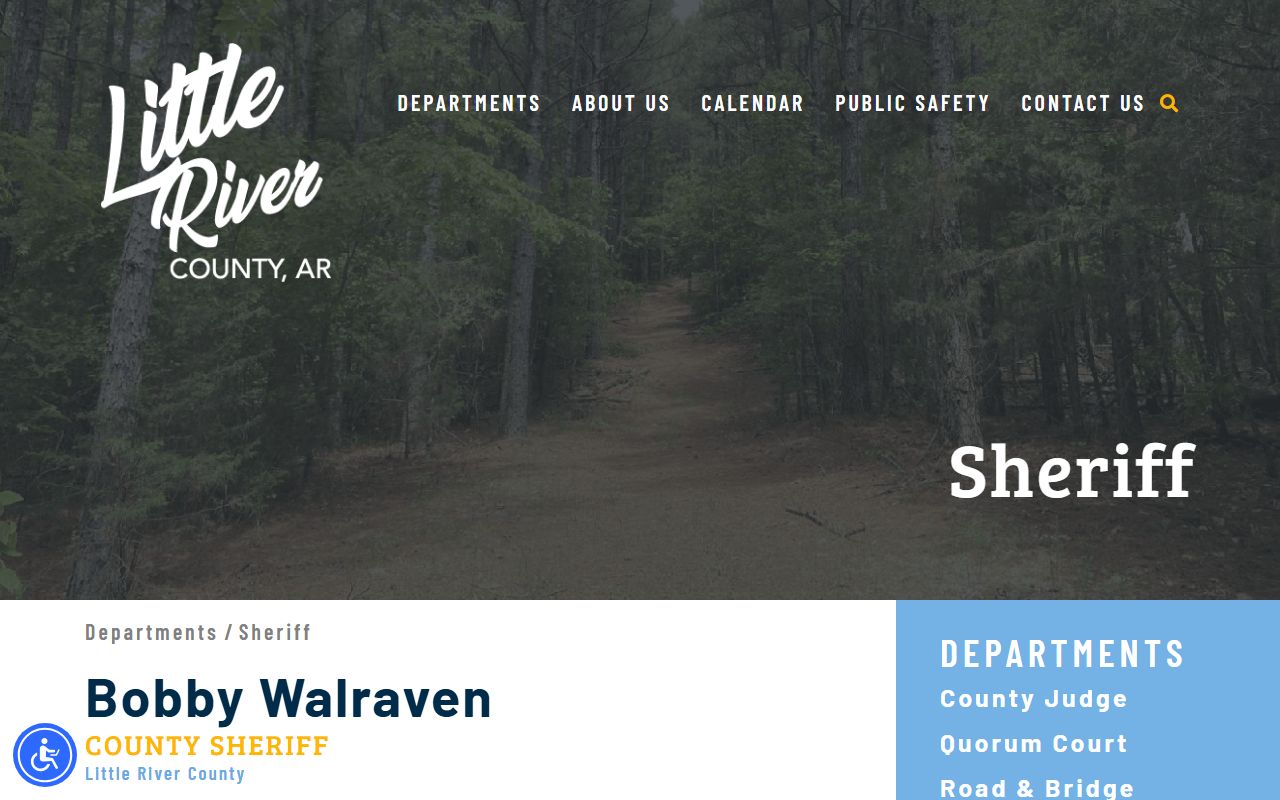 Little River County Sheriff Office website with Jail Roster access