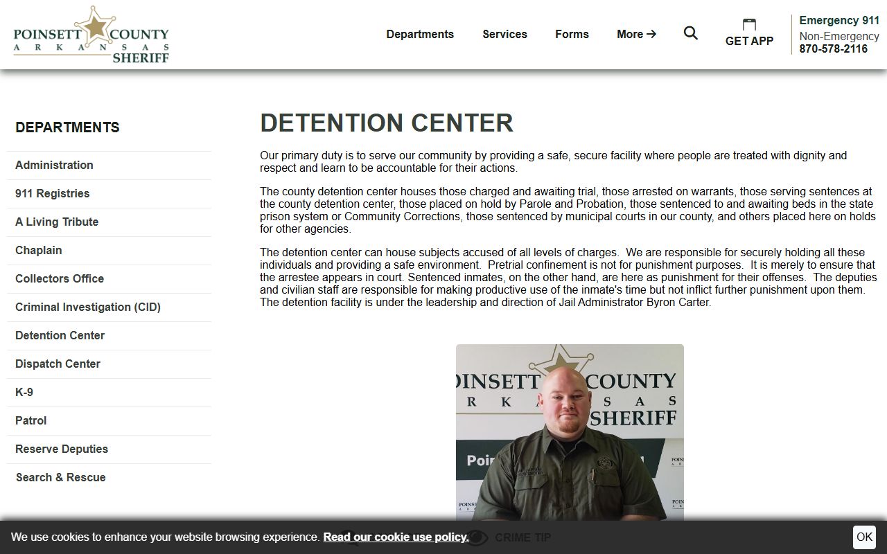 Poinsett County Jail Roster detention center page in Harrisburg Arkansas