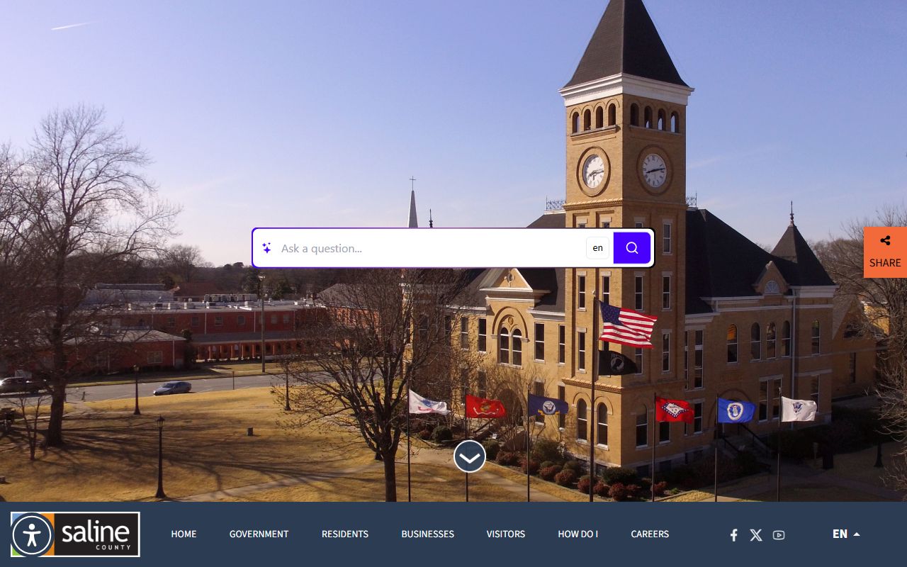 Saline County official website linked to the Saline County Jail Roster and Sheriff Office