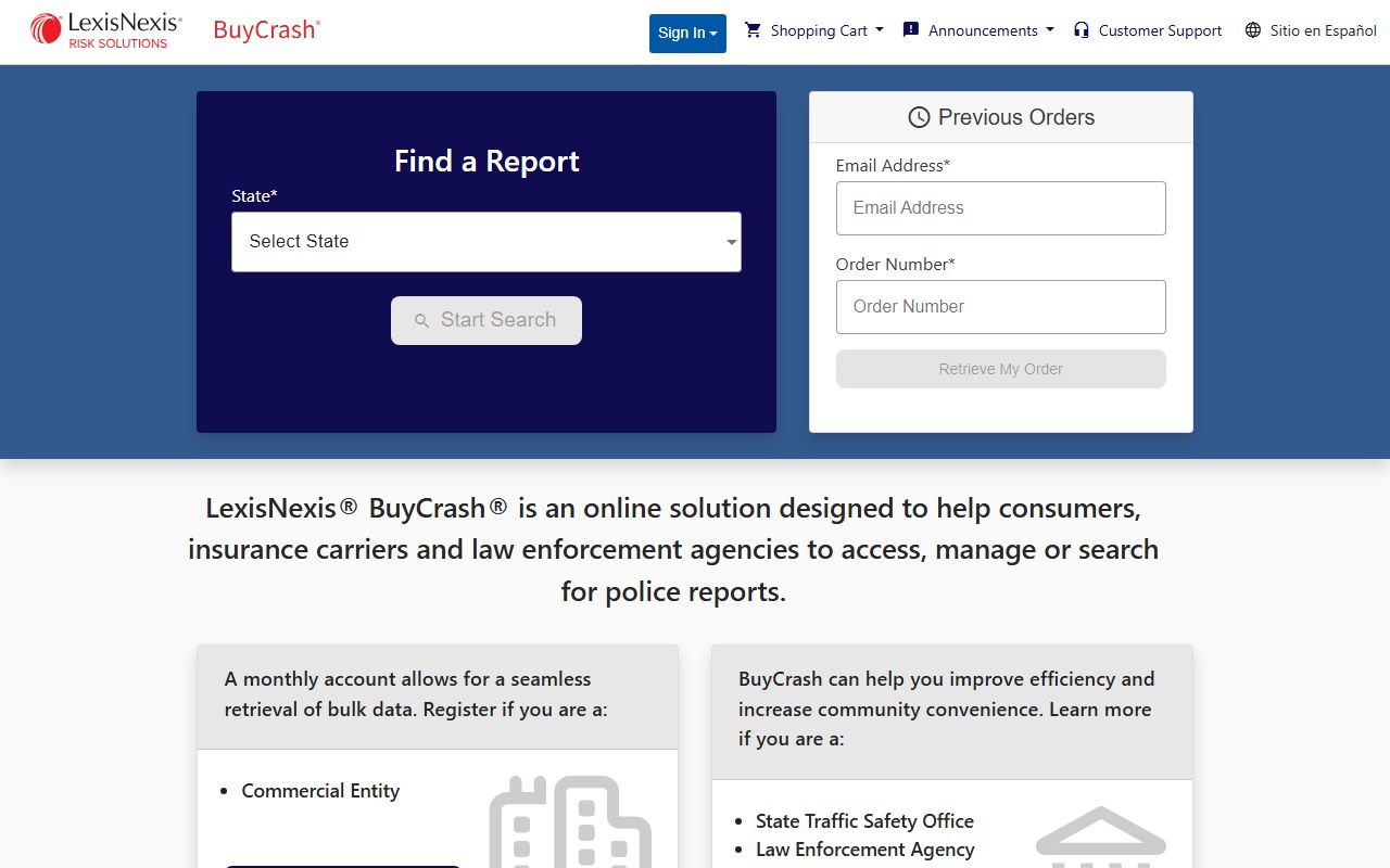 Lexis Nexis BuyCrash Arkansas crash report purchase for Jail Roster research