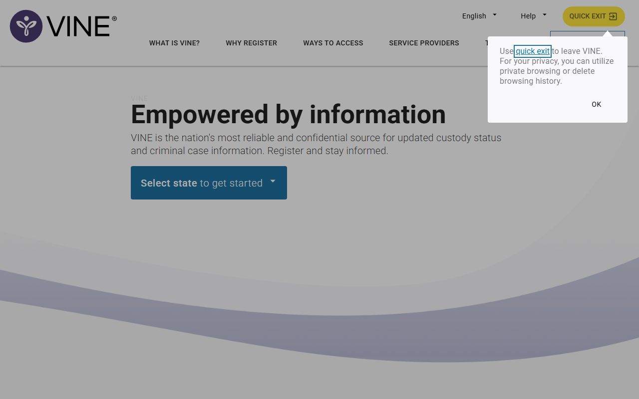 VINE Link Arkansas inmate tracking and Jail Roster notification system